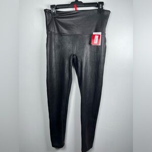 Spanx Women’s black Faux Leather Leggings Size XL Petite NWT